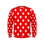 Polka Dots - White on Red Kid s Sweatshirt