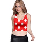 Polka Dots - White on Red Racer Back Crop Top