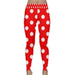 Polka Dots - White on Red Yoga Leggings
