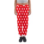 Polka Dots - White on Red Women s Jogger Sweatpants