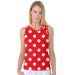 Polka Dots - White on Red Women s Basketball Tank Top