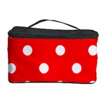 Polka Dots - White on Red Cosmetic Storage Case