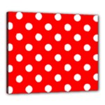 Polka Dots - White on Red Canvas 24  x 20  (Stretched)