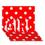 Polka Dots - White on Red GIRL 3D Greeting Card (7x5)