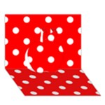 Polka Dots - White on Red Apple 3D Greeting Card (7x5)