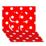 Polka Dots - White on Red Clover 3D Greeting Card (7x5)