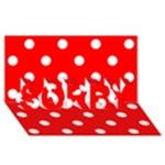 Polka Dots - White on Red SORRY 3D Greeting Card (8x4)