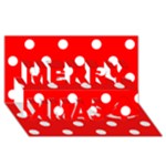 Polka Dots - White on Red Merry Xmas 3D Greeting Card (8x4)
