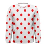 Polka Dots - Red on White Men s Long Sleeve T-shirt