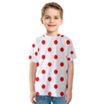 Polka Dots - Red on White Kid s Sport Mesh Tee
