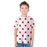 Polka Dots - Red on White Kid s Cotton Tee