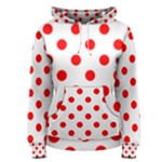 Polka Dots - Red on White Women s Pullover Hoodie