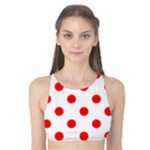 Polka Dots - Red on White Tank Bikini Top