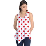 Polka Dots - Red on White Sleeveless Tunic