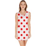 Polka Dots - Red on White Bodycon Dress