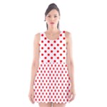 Polka Dots - Red on White Scoop Neck Skater Dress