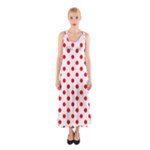 Polka Dots - Red on White Full Print Maxi Dress