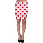 Polka Dots - Red on White Bodycon Skirt
