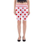 Polka Dots - Red on White Yoga Cropped Leggings