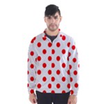 Polka Dots - Red on White Wind Breaker (Men)