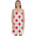 Polka Dots - Red on White Women s Reversible Sports Bra with Border