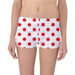 Polka Dots - Red on White Reversible Boyleg Bikini Bottoms