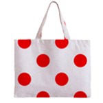 Polka Dots - Red on White Zipper Mini Tote Bag