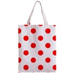 Polka Dots - Red on White Zipper Classic Tote Bag