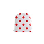 Polka Dots - Red on White Drawstring Pouch (XS)