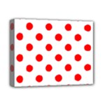 Polka Dots - Red on White Deluxe Canvas 14  x 11  (Stretched)