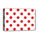 Polka Dots - Red on White Deluxe Canvas 18  x 12  (Stretched)