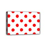 Polka Dots - Red on White Mini Canvas 6  x 4  (Stretched)