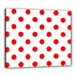 Polka Dots - Red on White Canvas 24  x 20  (Stretched)