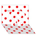 Polka Dots - Red on White LOVE 3D Greeting Card (7x5)