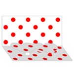 Polka Dots - Red on White Twin Heart Bottom 3D Greeting Card (8x4)