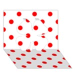 Polka Dots - Red on White Clover 3D Greeting Card (7x5)