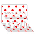 Polka Dots - Red on White Miss You 3D Greeting Card (7x5)