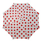 Polka Dots - Red on White Golf Umbrella