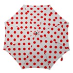 Polka Dots - Red on White Hook Handle Umbrella (Large)