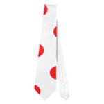 Polka Dots - Red on White Necktie (One Side)