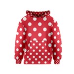 Polka Dots - White on Alizarin Red Kid s Pullover Hoodie