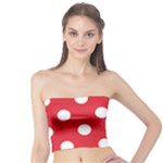 Polka Dots - White on Alizarin Red Tube Top