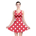 Polka Dots - White on Alizarin Red Reversible Skater Dress