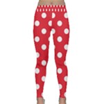 Polka Dots - White on Alizarin Red Yoga Leggings