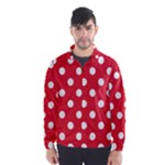Polka Dots - White on Alizarin Red Wind Breaker (Men)