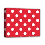 Polka Dots - White on Alizarin Red Deluxe Canvas 14  x 11  (Stretched)