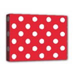 Polka Dots - White on Alizarin Red Deluxe Canvas 16  x 12  (Stretched)