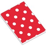 Polka Dots - White on Alizarin Red Large Memo Pads