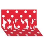 Polka Dots - White on Alizarin Red MOM 3D Greeting Card (8x4)