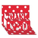 Polka Dots - White on Alizarin Red THANK YOU 3D Greeting Card (7x5)